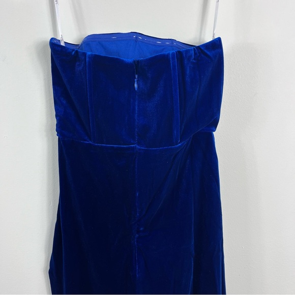 Lulus Glamorous Celebrations Royal Blue Velvet Strapless Tulip Dress NWT Small - Picture 7 of 9